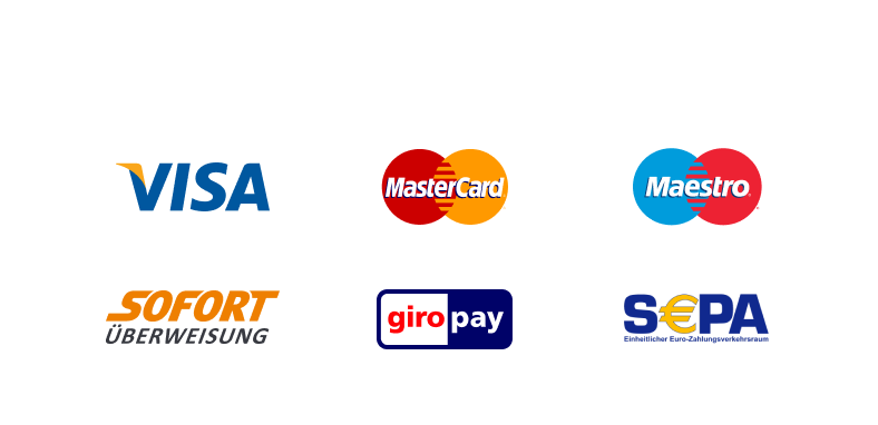 bezahlarten: paypal, sofort überweisung, kreditkarte